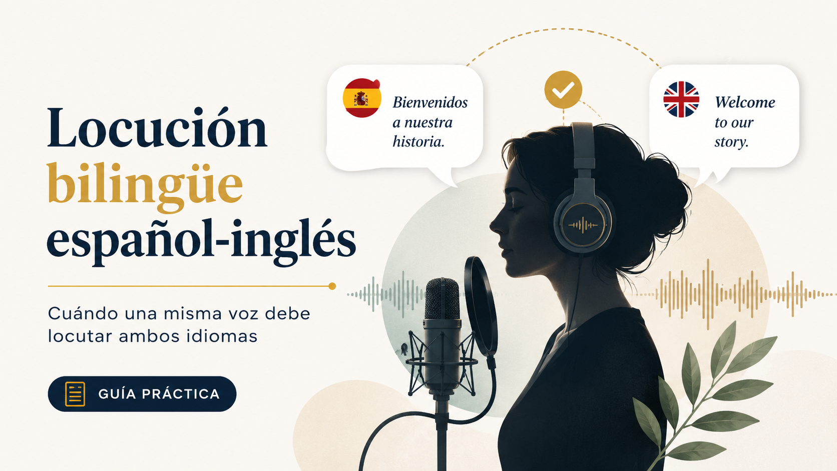 una locutora que es capaz de locutar en español e ingles bilingue